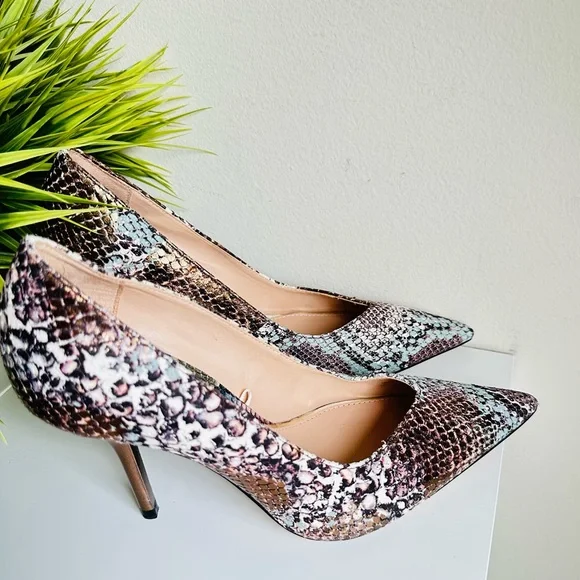 Zara | Embossed Leather Snake Bronze/Blue Pattern - Picture 6 of 16